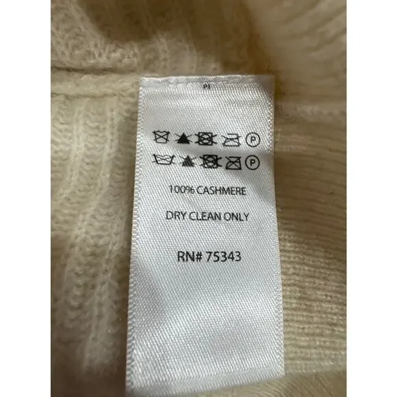 Ivory Mock Neck Dolman Sleeve Knit Sweater Pullover Relaxed Fit - Picture 6 of 7